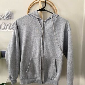 SHEIN Soft Gray Fleece Jacket
